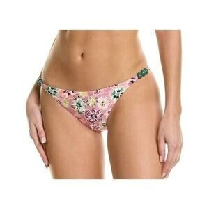 NWT Tanya Taylor Tia Bikini Bottom Floral Dahlia Beaded Hips Swim S Pink Rose